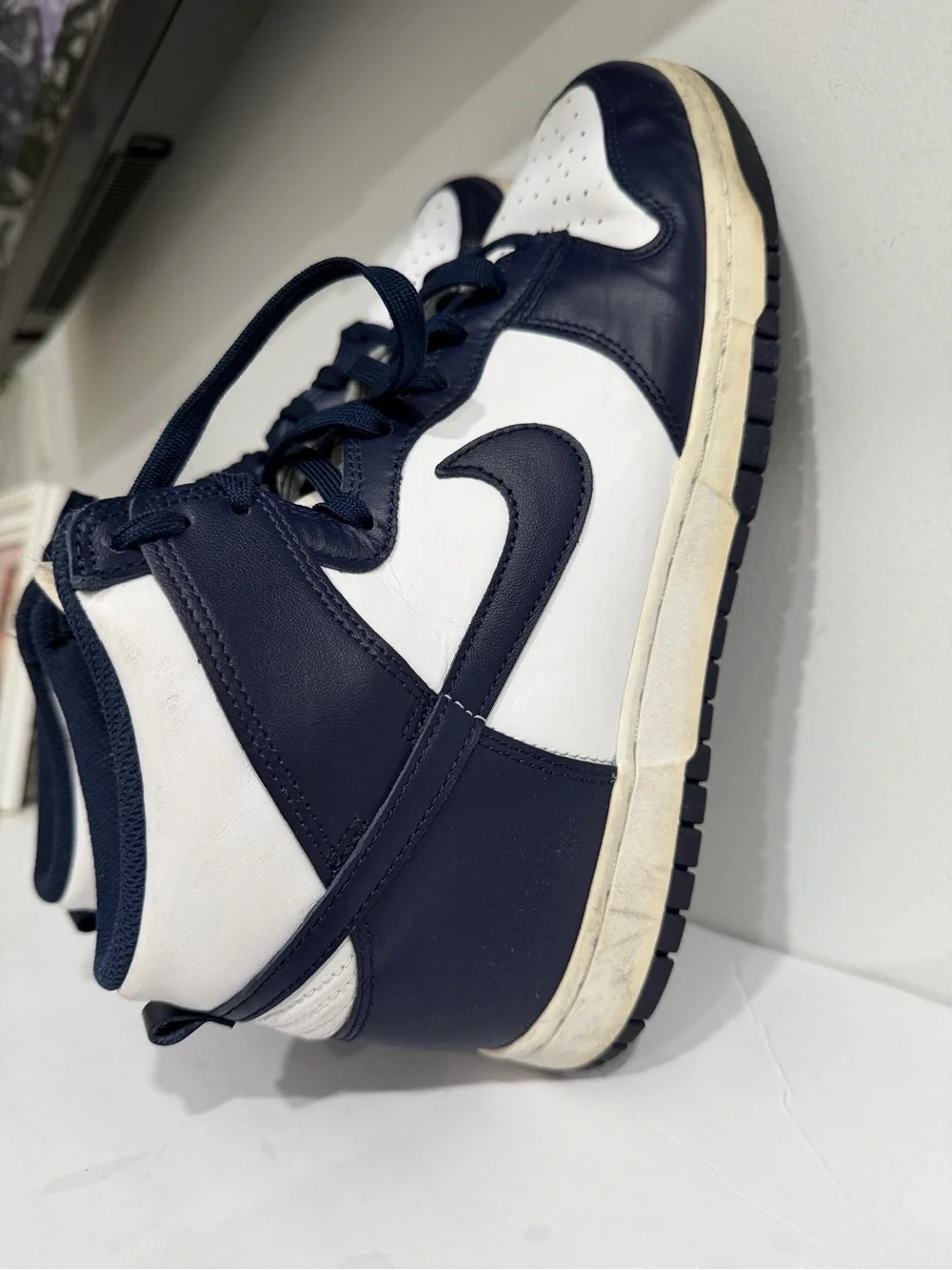 Nike Navy and White High-Top Sneakers